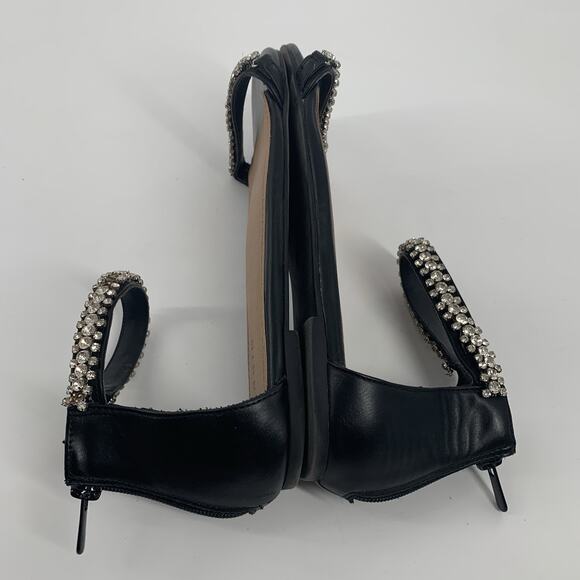 Torrid Rhinestone Ankle Strap Sandals 9.5 W Wide Womens Solid Black Open Toe - Picture 7 of 9